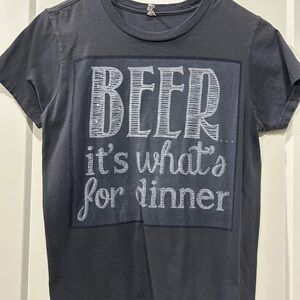 Graphic Tee with Beer Quote
